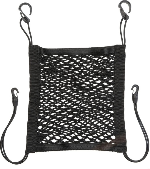 Organizator auto, tip plasa, 1 buzunar, material elastic, 30 x 28 cm, Negru