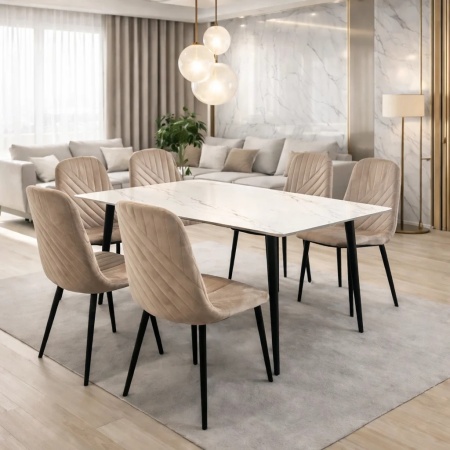 Set masa living Elegant FDT4 blat ceramica structura metalica
