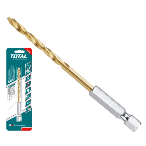 TOTAL - BURGHIU CU CAP BIT PRINDERE HEXAGONALA HSS 4MM