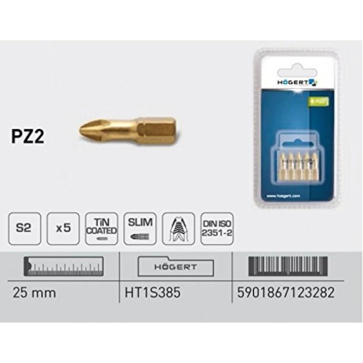 Bit Titan PZ2 surubelnita set 5 bucati Hogert