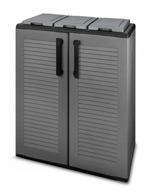 Cos gunoi selectiv cu 3 compartimente, 84 x 68 x 37 cm, E71/ECO3