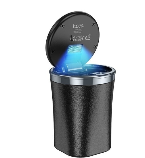 Scrumiera auto, 220 ml, cu iluminare, Negru