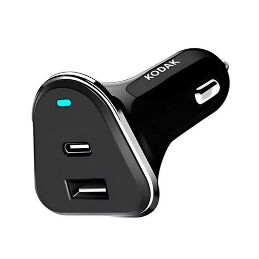 Incarcator auto Kodak 2 porturi, USB si USB Tip-C - Incarcare rapida