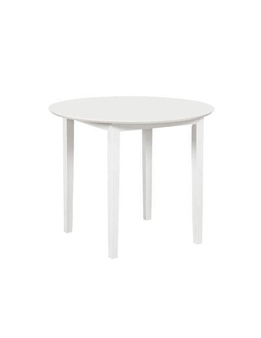 Masa rotunda Sophia, 4 persoane, blat MDF, cadru lemn, culoare alba, 90 x 74 cm