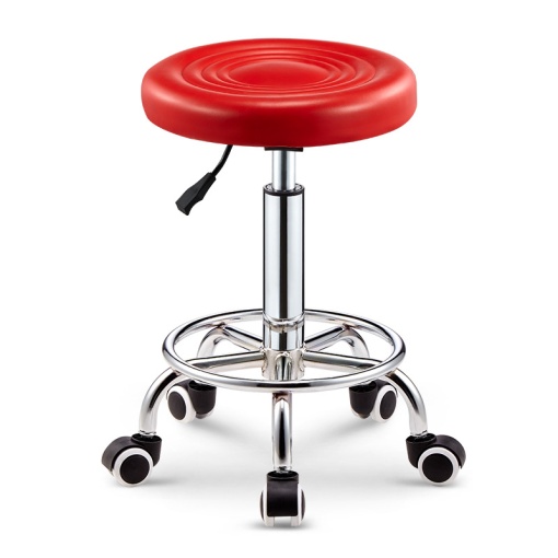 Scaun rotativ cu suport pentru picioare, inaltime ajustabila, rotire 360°, Rosu