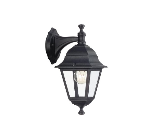 Aplica tip felinar pentru exterior Philips Lima DOWN, 1xE27, max 60W ,IP44, 205x150x355mm, Negru