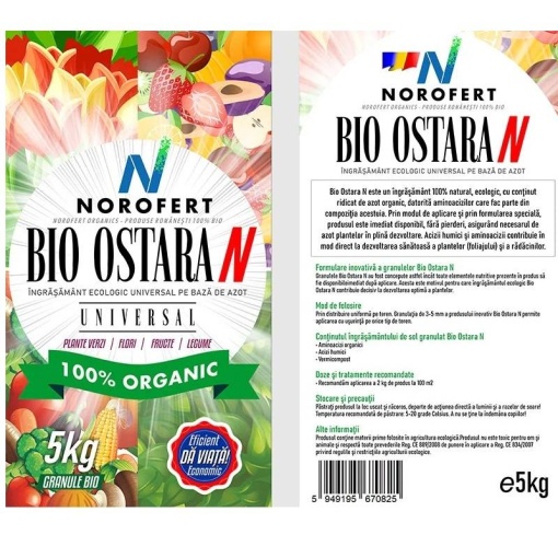 Bio Ostra N Norofert - ingrasamant ecologic universal pe baza de Azot 5 Kg