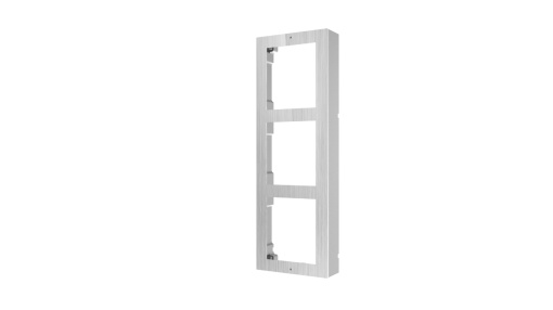 Panou frontal pentru 3 module videointerfon modular Hikvision DS-KD- ACW3/S; permite conectarea a 3 module de videointerfon modular; montare aplicata; materia otel inoxidabil; dimensiuni: 320.8mm x 107mm x 4mm;