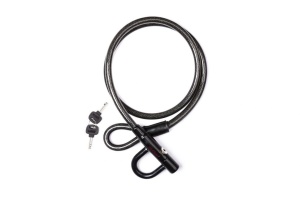 Antifurt Pegas Bucla, sufa otel imbracata in plastic, dimensiune: 15mm(grosime)X1500mm(lungime), cheie, negru