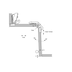 Balama Hettich clip aplicata de colt 270 grade TH52 set de 2 buc - Img 3