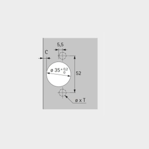 Balama Hettich clip semiaplicata 110grade cu amortizor set de 2 buc - Img 3