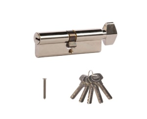 Butuc usa cu buton 40 x 40 mm, cilindru de siguranta, nichel, Yale