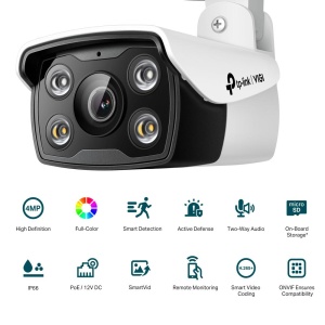 Camera IP Bullet TP-Link VIGI C340(2.8mm), 4MP, Lentila 2.8mm, IR+WL 30ml, rezolutie video 2560 X 1440, +/H.265/H.264+/H.264, - Img 2
