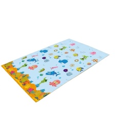 Covor de joaca pentru copii U-Grow, din spuma, pliabil, 2 fete, impermeabil, izolant, 180 x 120 x 1 cm, design marin