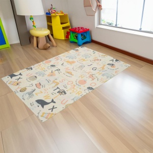 Covor de joaca pentru copii U-Grow, din spuma, pliabil, 2 fete, impermeabil, izolant, 120 x 180 x 1 cm, alfabet - Img 2