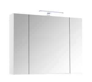 Dulap baie cu oglinda Celine, PAL, iluminare led, 90 cm, 2 usi, 3 rafturi, soft close, alb