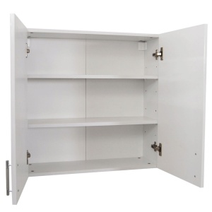 Dulap baie suspendat Roma, front MDF, 2 usi, polite, 70 x 68 cm, alb - Img 2