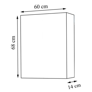 Dulap pentru baie cu front oglinda, 60 cm, PAL, usa, 3 rafturi, alb - Img 3
