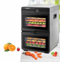 FOOD DEHYDRATOR HEINNER DUALDRY PRO HFD-KDDB1200BKSS, 1000-1200W, LED DISPLAY, DUAL STORAGE WITH AIRFLOW SYSTEM (FAN INSIDE EACH COMPARTMENT), 12 STAINLESS STEEL TRAYS, 2 FRUIT ROLL TRAYS, 2 MESH SHEETS, TEMPERATURE: 35-80 ℃, TIMER: 30 MIN - 48H, - Img 13