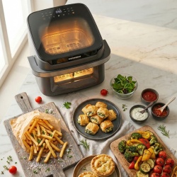 FRITEUZA DUBLA CU AER CALD HEINNER AirBake Revolution HAF-C10DB22GREY - Img 9