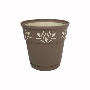 Ghiveci plastic cu farfurie 20 cm, 4 L – rezistent si elegant pentru flori si plante de interior - Img 1