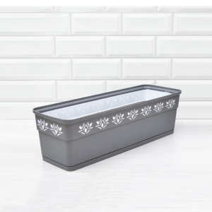 Jardiniera Decor 50 cm din plastic rezistent, greu degradabil UV - Img 2