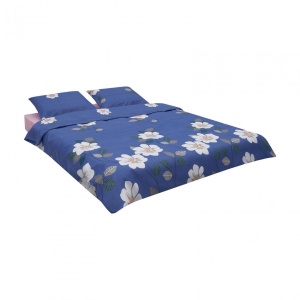 Lenjerie Vanora de pat king size Microfibra Blue Daisy - Img 2