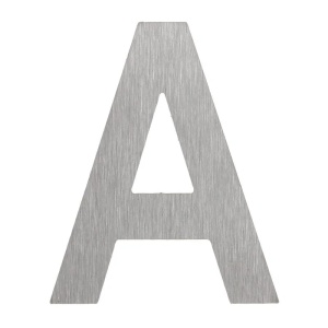 Litera A, metalica, pentru poarta, autoadeziva, inox, 80 mm