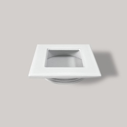 Maner ingropat Vera, pentru mobilier, 40 x 40 mm, alb