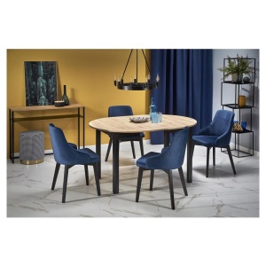 Masa bucatarie si living extensibila HM Ringo, blat MDF, 6 persoane, 102-142x102x76 cm, stejar negru - Img 2