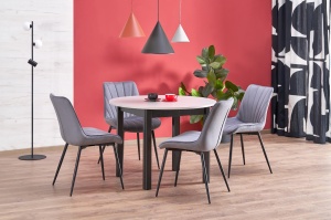 Masa bucatarie si living extensibila HM Ringo, blat MDF, 6 persoane, 102-142x102x76 cm, casmir negru