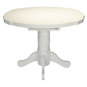 Masa living si bucatarie extensibila SB Fan, MDF Furniruit, structura lemn masiv, 4 persoane, 100-133,5x99x74 cm, alb - Img 2