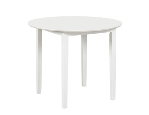 Masa living si bucatarie Sophia, blat MDF, rotunda, structura lemn masiv, 4 persoane, 90x74 cm, alb - Img 2