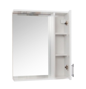 Oglinda baie cu dulap GN0201, dreptunghiulara, PAL, iluminare led, 2 rafturi, 60 cm, alb - Img 2
