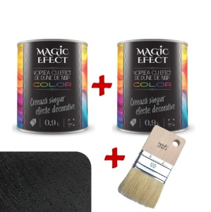 Pachet 1+1, vopsea decorativa, Magic Black, interior, 1.8 litri, Magic Efect