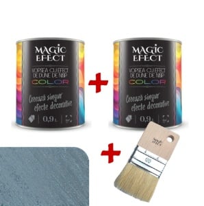 Pachet 1+1, vopsea decorativa, Saphire Sky, interior, 1.8 litri, Magic Efect