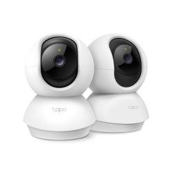 Pan/Tilt Home Security Wi-Fi Camera, 2-Pack SPEC: 2K (2304x1296), 2.4 GHz, Horizontal 360º FEATURE: Pan/Tilt, Smart AI Detection and Notifications (motion, people), Sound and Light Alarm, Remote Control, Two-Way Audio, Voice Control (Works with Google