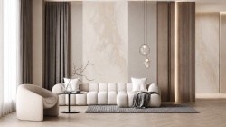Panou decorativ SPC marmura bej, finisaj mat, 1220 x 2800 x 3 mm - Img 2