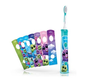 Periuta de dinti electrica pentru copii PHILIPS Sonicare For Kids HX6322/04, 62000 miscari/min, 2 programe, 2 capete, Albastru, L x A x I (mm) 110x64x220 - Img 2