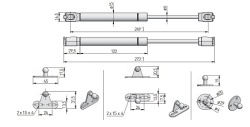 Piston telescopic pe gaz 150N, ridicare usi mobilier, GTV - Img 4