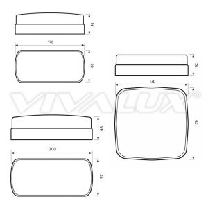 Plafoniera Led Vivalux, Bali/S, IP54, 16W, lumina neutra (4000K), 1280lumeni, 220-240V, 50/60Hz, durata de viata 25000 ore, dimensiune 170 x170 x 42 mm, clasa energetica A+ - Img 2