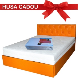 Saltea cu arcuri, Cronos HR Spring Comfort 140x200x24cm, spuma poliuretanica HR 3,5 cm pe ambele fete, husa detasabila tricot, hipoalergenic, fermitate medie, Saltsib - Img 2