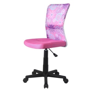Scaun birou copii HM Dingo, Ergonomic, Cadru Polipropilena, Mesh, Inaltime ajustabila, 80 kg, 98x41x56 cm, Roz - Img 2