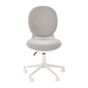 Scaun birou copii HM Orion 2, stofa, inaltime reglabila, rotire 360 ?,roti pivotante, cadru polipropilena, 80 kg, alb gri - Img 3