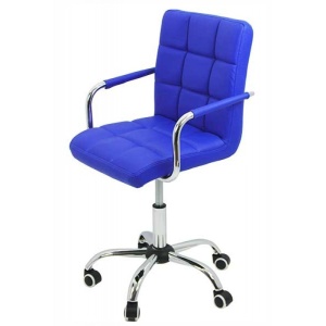 Scaun birou copii OFF 328, piele ecologica, ergonomic, cu brate, inatime ajustabila, 70 kg, albastru - Img 3