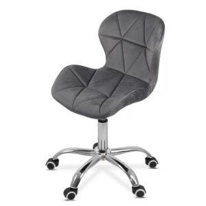 Scaun birou copii OFF 334, ergonomic, rotativ, catifea, cadru cromat, inaltime ajustabila, 100 kg