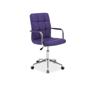 Scaun birou copii SL Q022, ergonomic, cadru otel, piele ecologica, inaltime ajustabila, roti pivotante, 60 Kg, mov