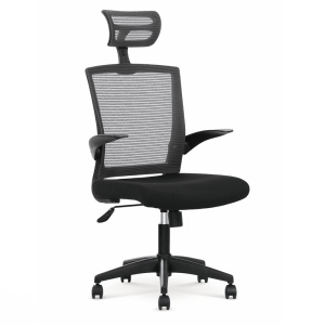 Scaun birou cu mesh HM Valor, mecanism de balans, ergonomic, inaltime ajustabila, respirabil, cadru polipropilena, rotire 360 , negru gri