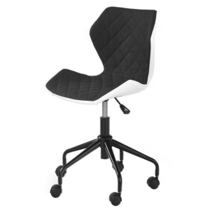 Scaun birou ergonomic, HM Matrix, stofa si piele ecologica, inaltime reglabila, rotire 360 , 100 kg, alb negru - Img 2