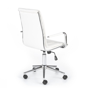 Scaun birou ergonomic, HM Porto 2, mecanism de balans, brate tapitate, cadru cromat, 100 kg, alb - Img 2
